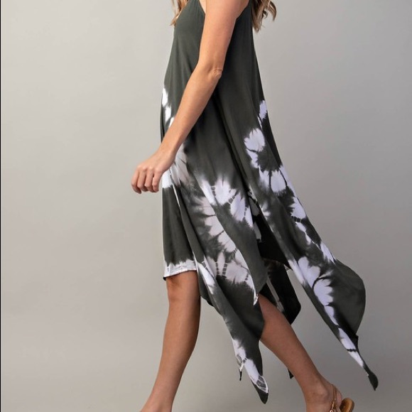 Last 1 - Store Closing‼️ Tie-Dye Shark Bite Dress - Picture 3 of 5